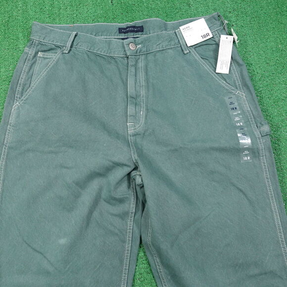 NWT AEROPOSTALE 90's BAGGY GREEN NON-STRETCH DENIM JEANS WOMENS SZ 18R NEW! - Picture 2 of 11